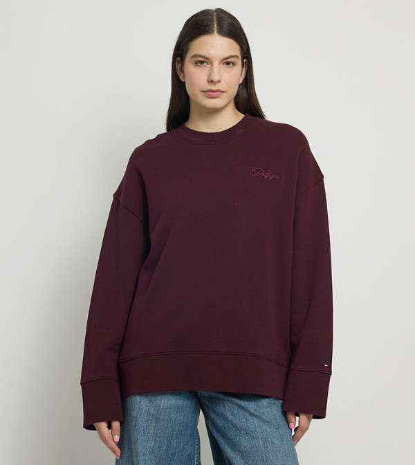 Tommy Hilfiger  Hoodies & Sweatshirts - Burgundy Sweatshirts