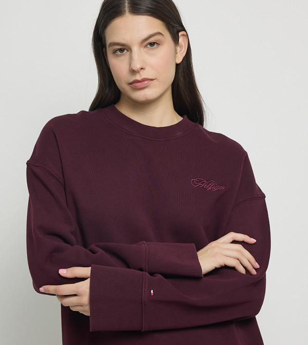 Tommy Hilfiger  Hoodies & Sweatshirts - Burgundy Sweatshirts