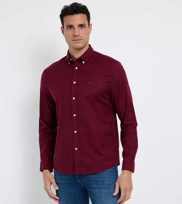 تومي هيلفيغر  colorpop-m - بورغندي Long Sleeves