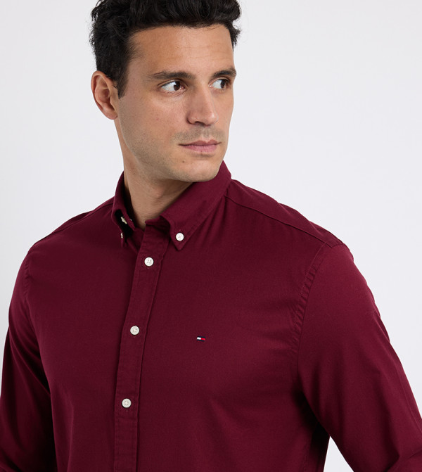 تومي هيلفيغر  colorpop-m - بورغندي Long Sleeves