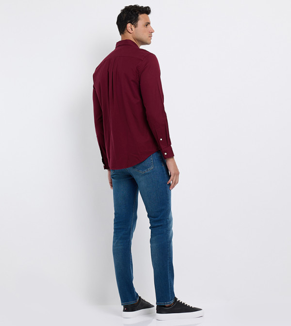 تومي هيلفيغر  colorpop-m - بورغندي Long Sleeves