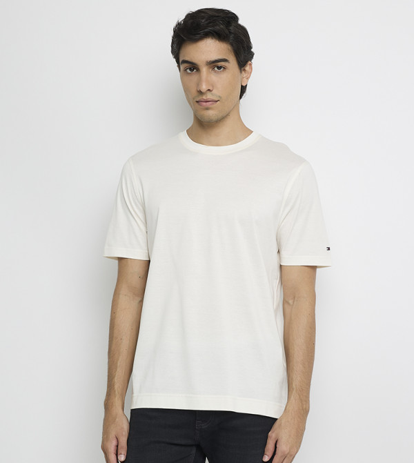 Tommy Hilfiger  Clothing - Yellow Round Neck T-Shirts