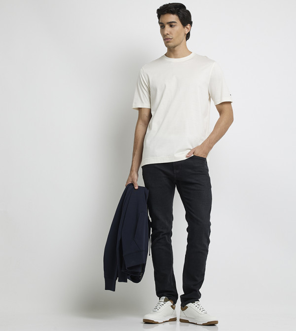 Tommy Hilfiger  Clothing - Yellow Round Neck T-Shirts