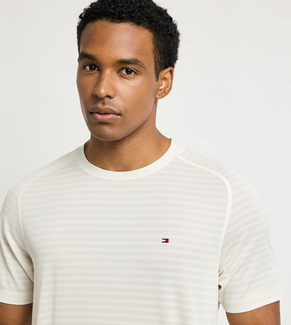 Tommy Hilfiger  Sportswear - Yellow Round Neck T-Shirts