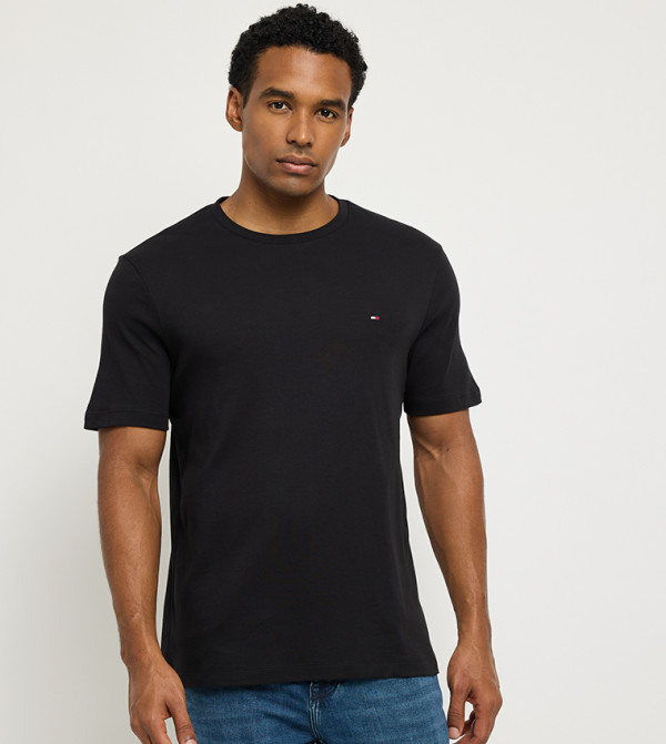 تومي هيلفيغر  ملابس - أسود Round Neck T-Shirts