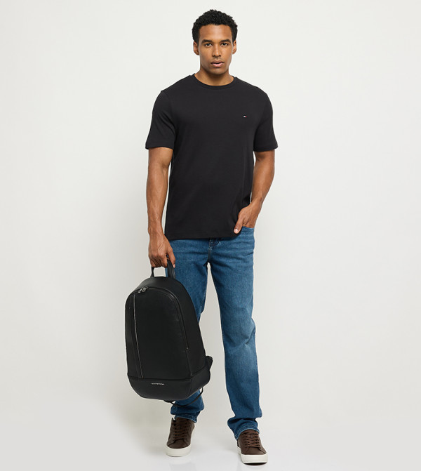 تومي هيلفيغر  ملابس - أسود Round Neck T-Shirts