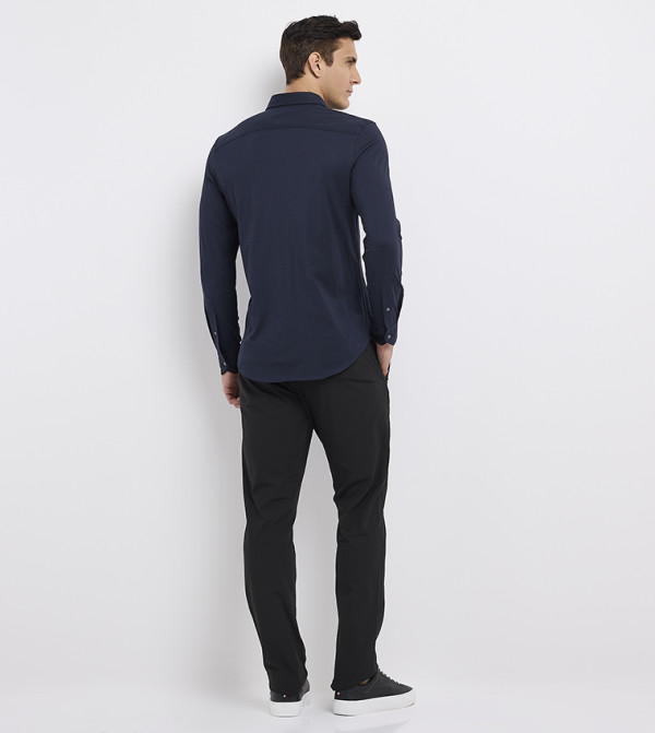 تومي هيلفيغر  قمصان - كحلي مزرق  Long Sleeves