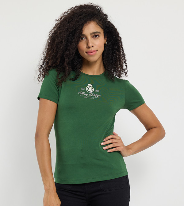 Tommy Hilfiger  T-Shirts - Green Short Sleeve T-Shirts