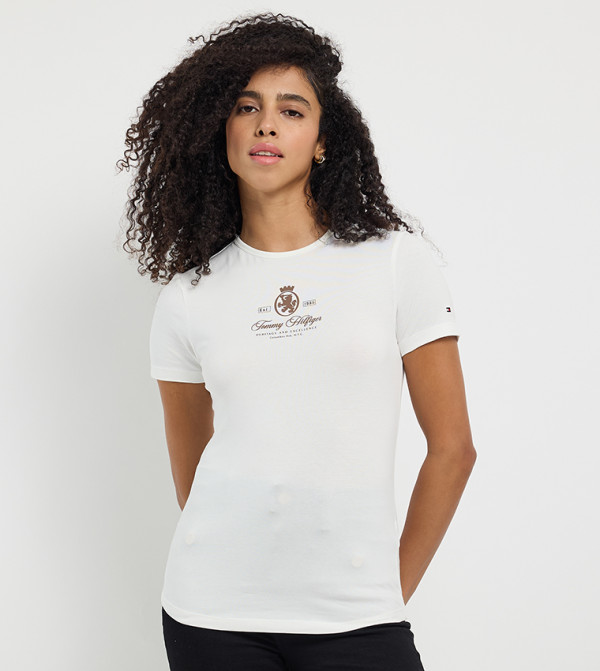 Tommy Hilfiger  Clothing - White Short Sleeve T-Shirts