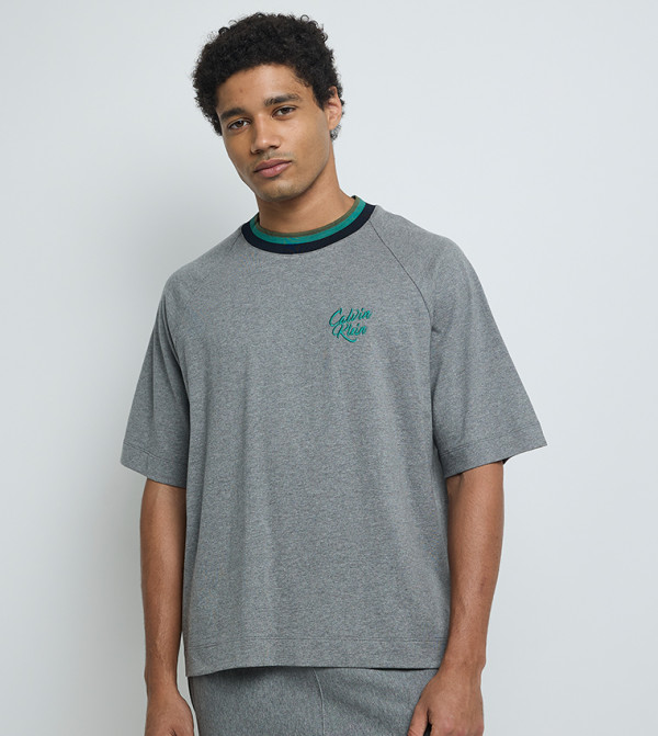 كالفن كلاين جينز كالفن كلاين جينز - رمادي Round Neck T-Shirts