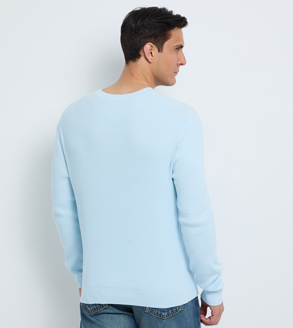كالفين كلاين كالفين كلاين - أزرق Round Neck Sweaters