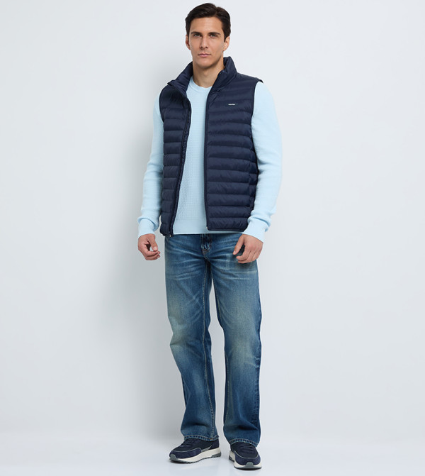 كالفين كلاين كالفين كلاين - أزرق Round Neck Sweaters