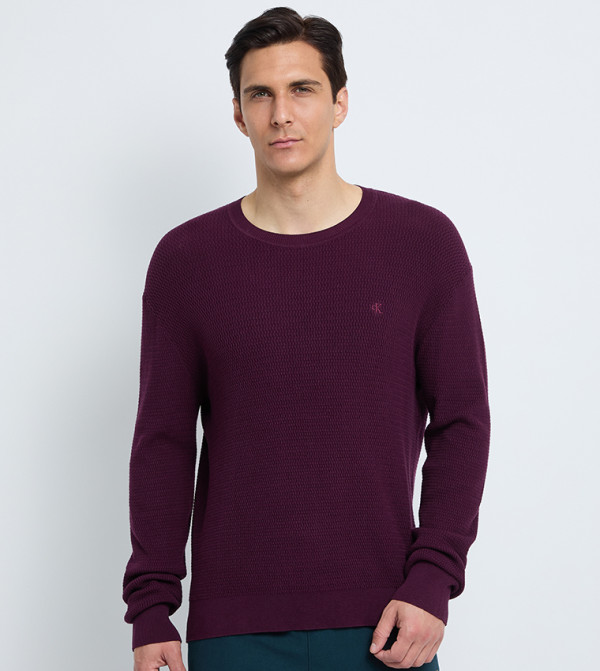 Calvin Klein Clothing - Plum Round Neck Sweaters