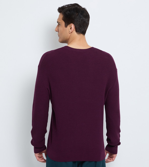 Calvin Klein Clothing - Plum Round Neck Sweaters