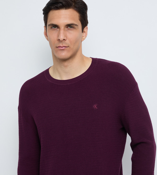 Calvin Klein Clothing - Plum Round Neck Sweaters