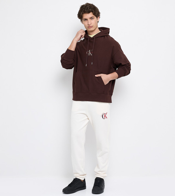 Calvin Klein Jeans  Clothing - Dark Brown Hoodies