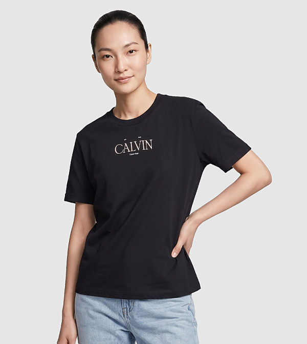 كالفين كلاين  تيشيرتات  كم قصير  - أسود Short Sleeve T-Shirts