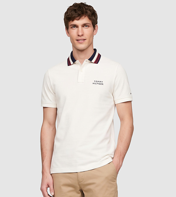 Tommy Hilfiger  T-Shirts - Cream Polo T-shirts