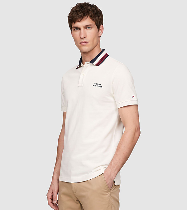 Tommy Hilfiger  T-Shirts - Cream Polo T-shirts