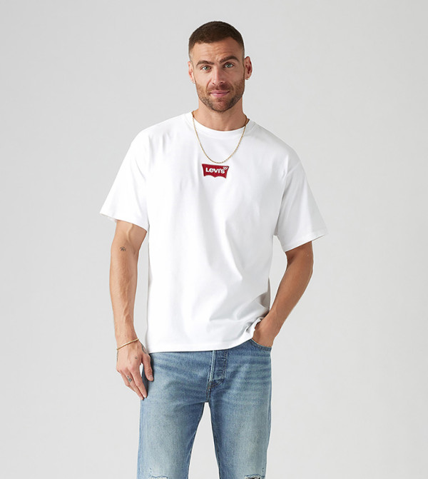 ليفايز ملابس - أبيض Round Neck T-Shirts