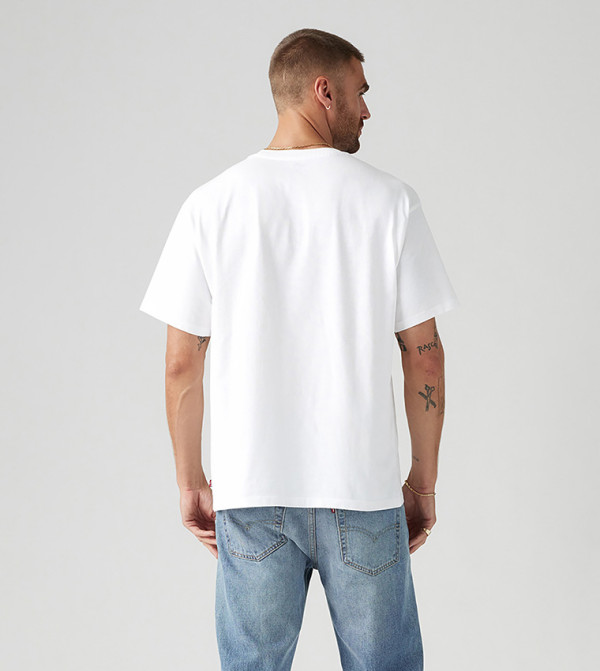 ليفايز ملابس - أبيض Round Neck T-Shirts