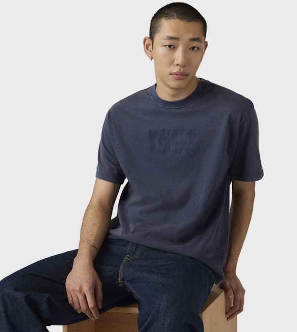 ليفايز ملابس - أزرق Round Neck T-Shirts