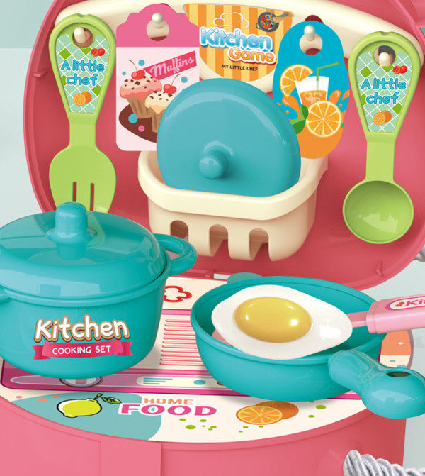 KIKIBEBE  KITCHEN ROLE PLAY - Pink KITCHEN ROLE PLAY