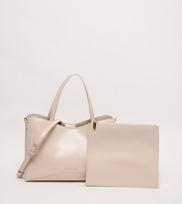 Charles & Keith  Shoulder Bags - Beige Shoulder bags