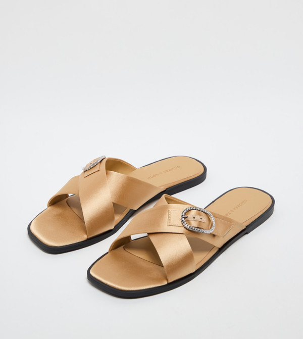 Charles & Keith  Flat Sandals - Gold Flat Sandals
