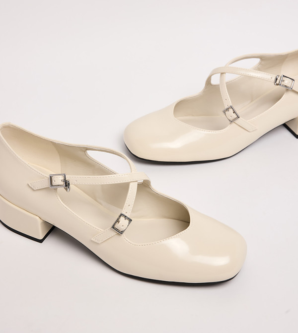 Charles & Keith Mary Janes - Cream Mary Janes