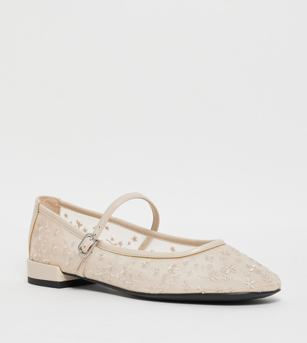 Charles & Keith Mary Janes - Nude Mary Janes