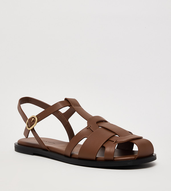 Charles & Keith Charles & Keith - Brown Flat Sandals