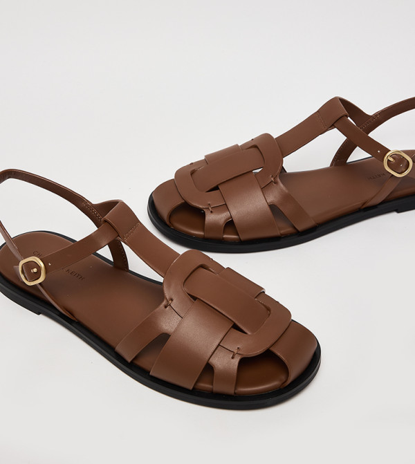 Charles & Keith Charles & Keith - Brown Flat Sandals