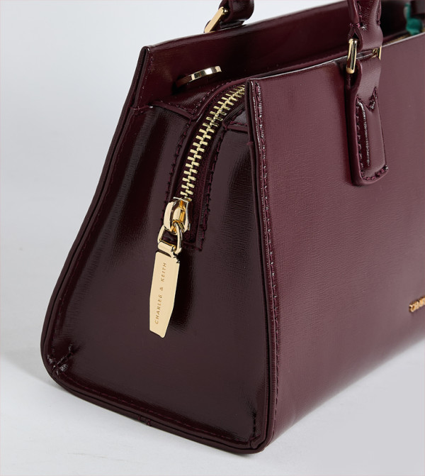 Charles & Keith  Satchel Bags - Burgundy Satchel Bags