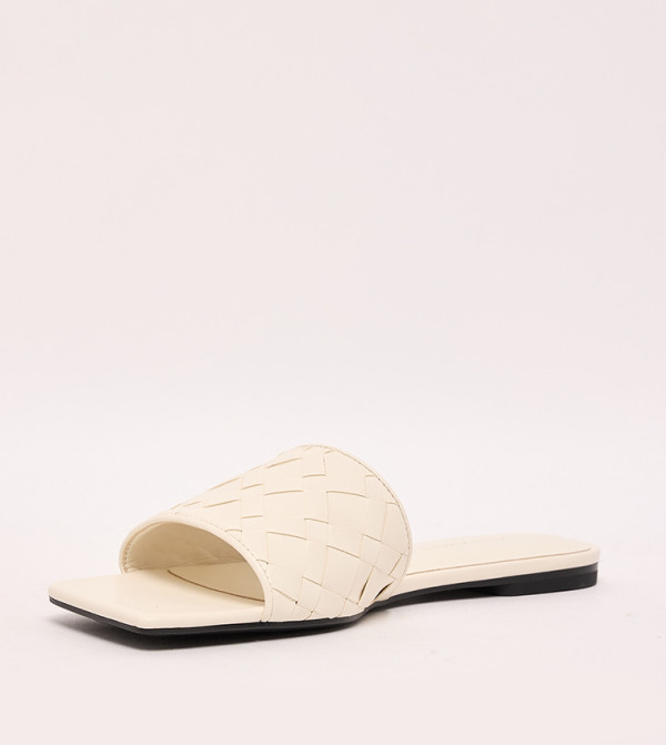 Charles & Keith Charles & Keith - Cream Flat Sandals