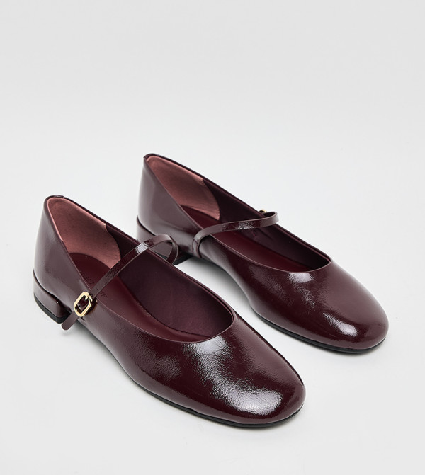 Charles & Keith Mary Janes - Burgundy Mary Janes