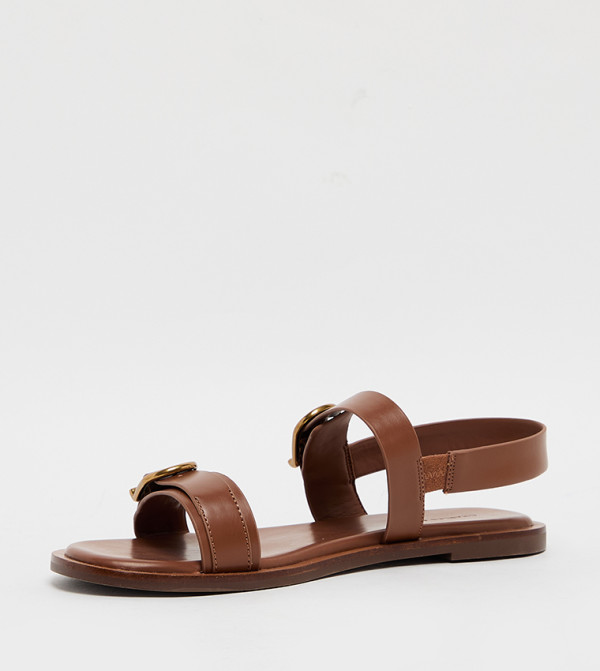 Charles & Keith  Flat Sandals - Brown Flat Sandals