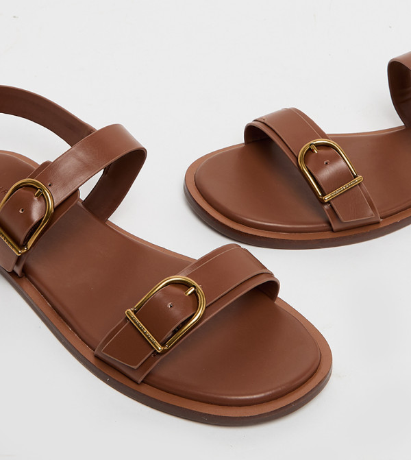 Charles & Keith  Flat Sandals - Brown Flat Sandals