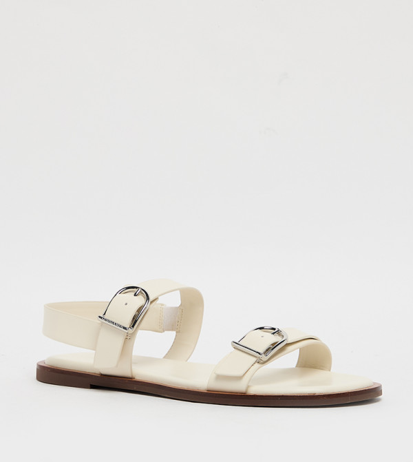 Charles & Keith  Flat Sandals - Cream Flat Sandals
