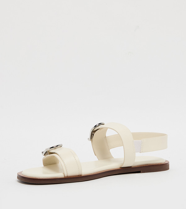 Charles & Keith  Flat Sandals - Cream Flat Sandals