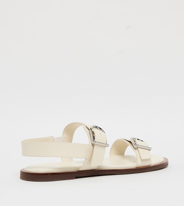 Charles & Keith  Flat Sandals - Cream Flat Sandals
