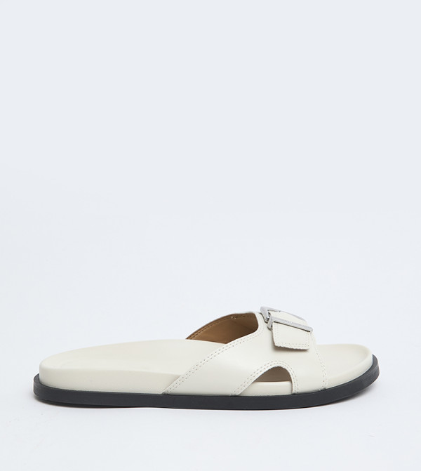 Charles & Keith  Flip flops and Slides - White Slides