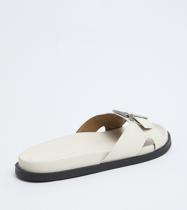 Charles & Keith  Flip flops and Slides - White Slides