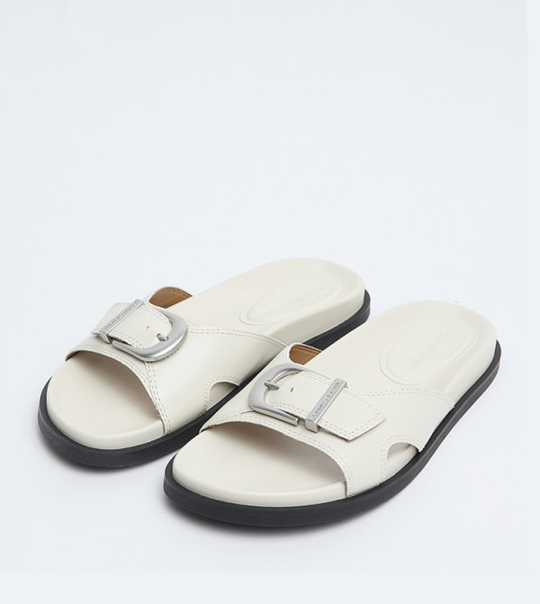 Charles & Keith  Flip flops and Slides - White Slides