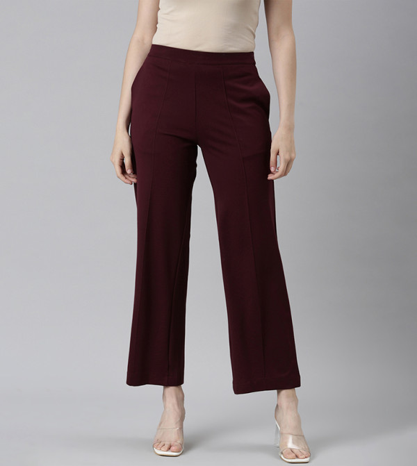 Go Colors Go Colors - Burgundy Casual Pants