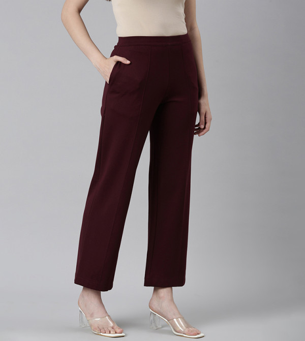 Go Colors Go Colors - Burgundy Casual Pants