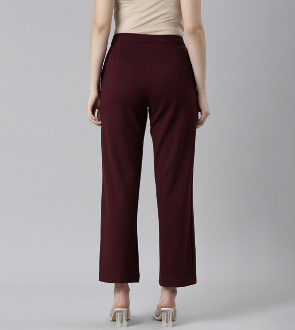 Go Colors Go Colors - Burgundy Casual Pants