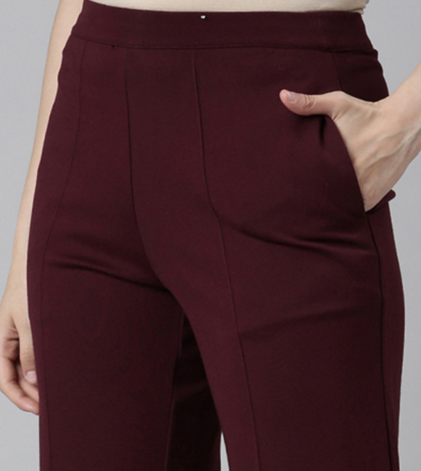 Go Colors Go Colors - Burgundy Casual Pants