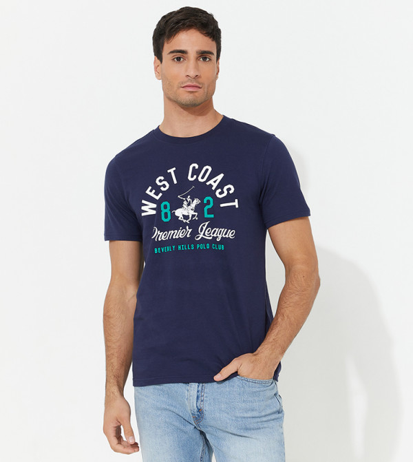 Beverly Hills Polo Club  caution-hottest-deals-kw - NAVY BLUE Casual T-Shirts