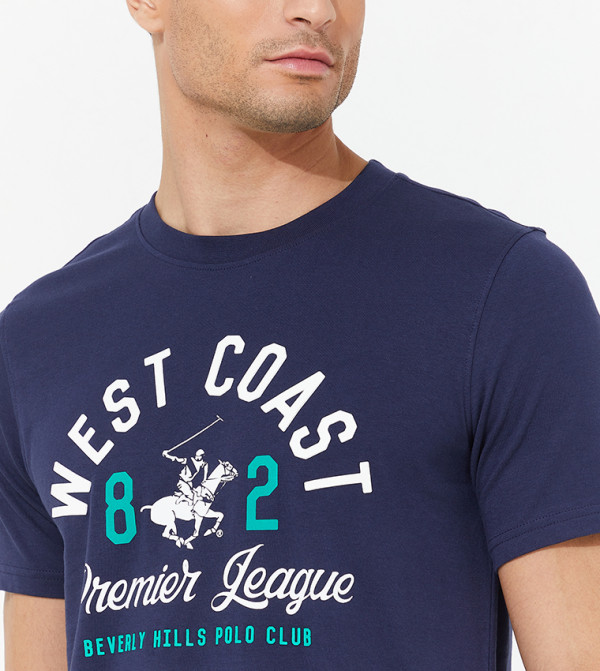 Beverly Hills Polo Club  caution-hottest-deals-kw - NAVY BLUE Casual T-Shirts